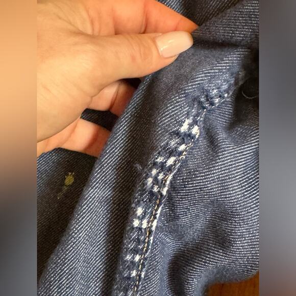 60s Vintage Wrangler Kick Flare Blue Jeans Snap Fly - Picture 5 of 14